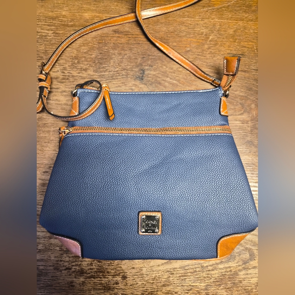 Dooney & Bourke Blue and Brown Crossbody Bag